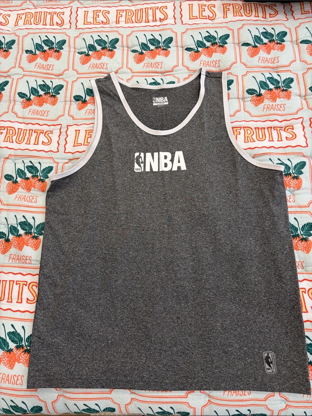 NBA Charcoal Gray Tank with White Trim and Logo